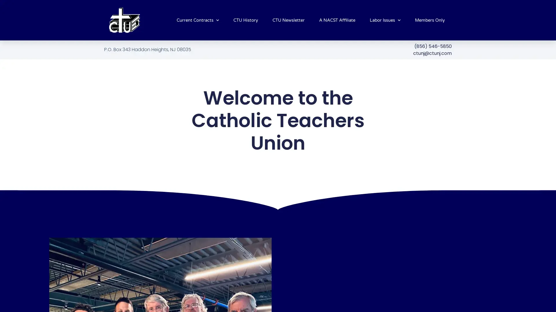 Catholic Teachers Union's website designed by Unparalleled Developers, LLC