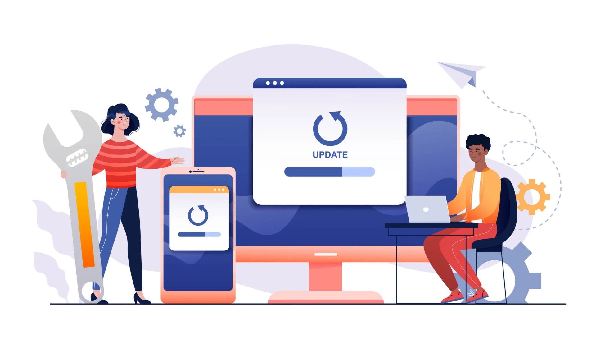 Developer monitoring website performance and security