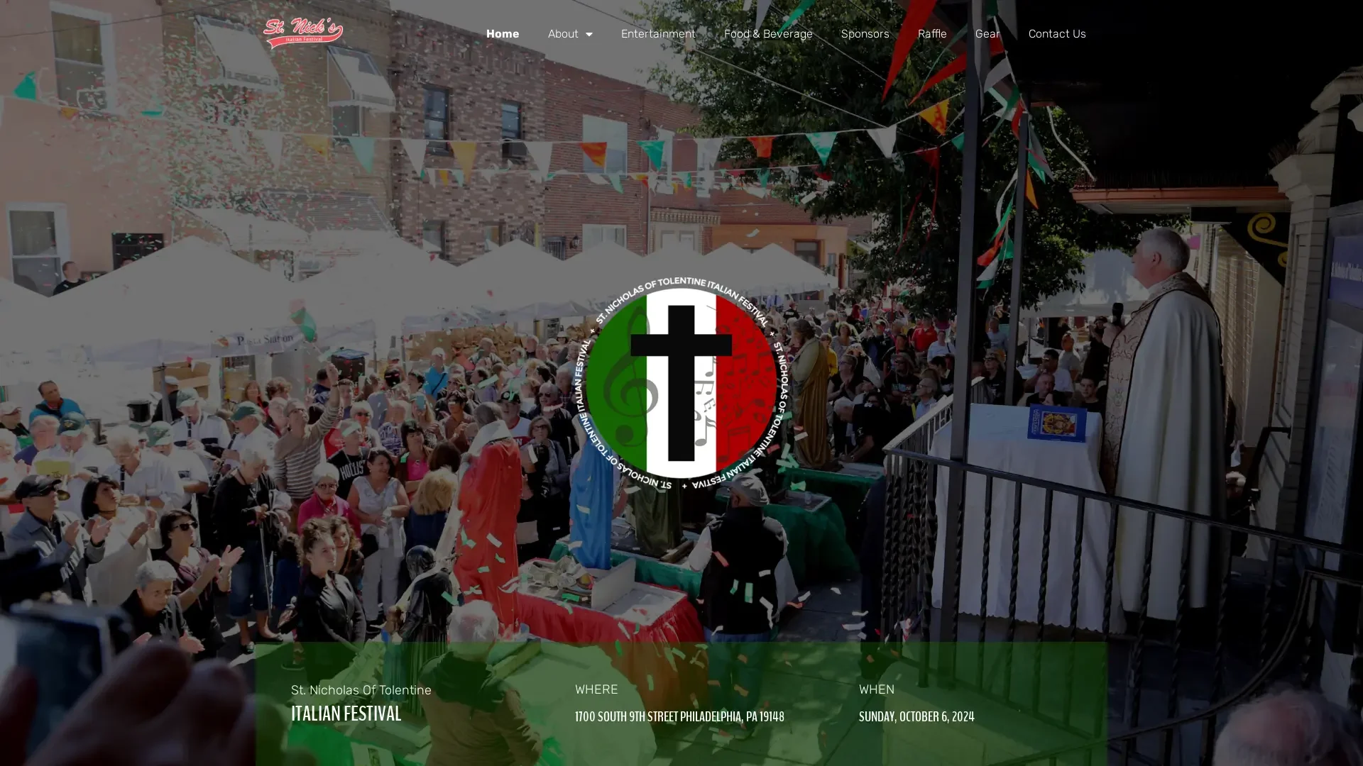 St. Nick&rsquo;s Italian Festival's website designed by Unparalleled Developers, LLC