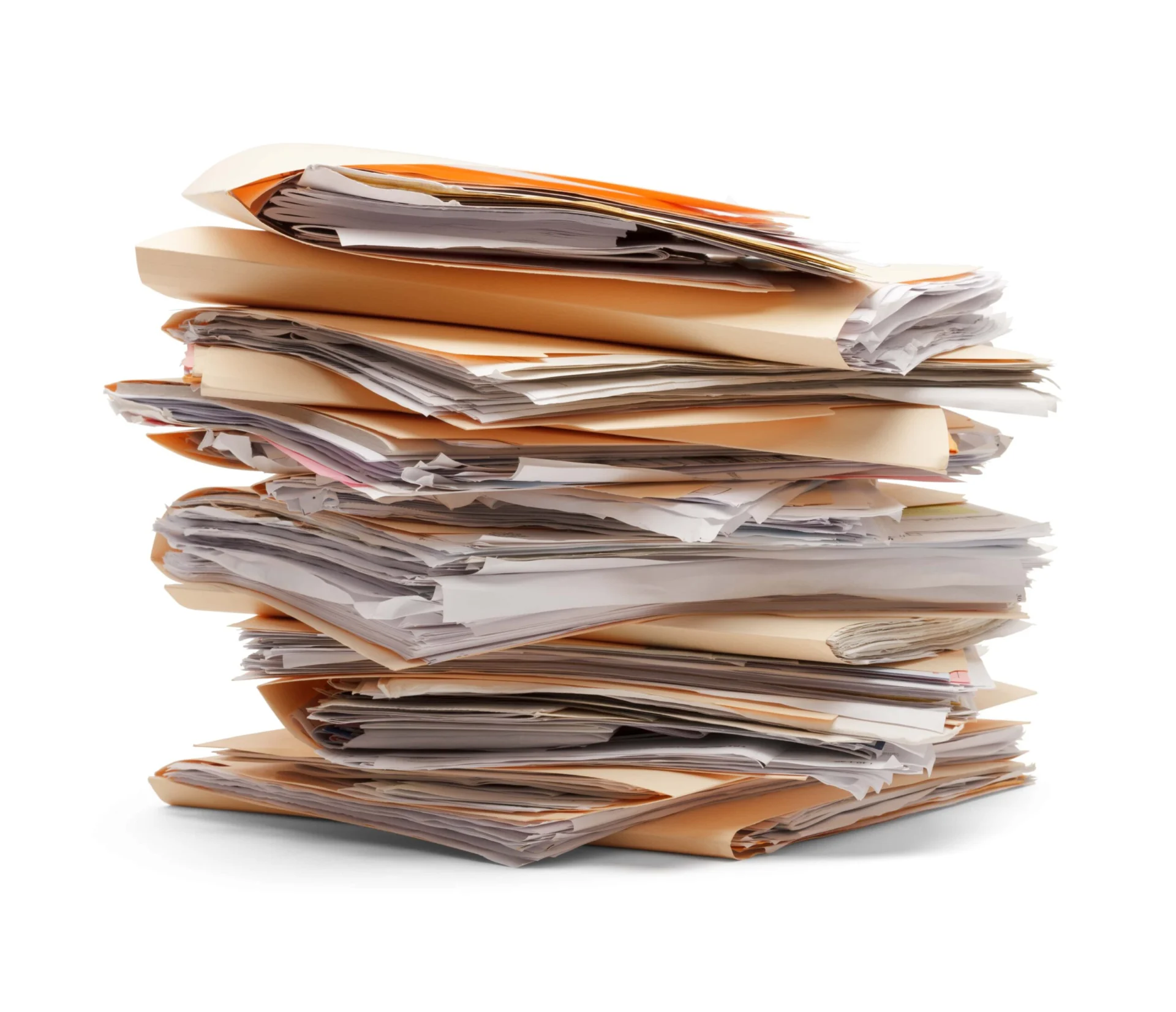 Stack of papers in folders