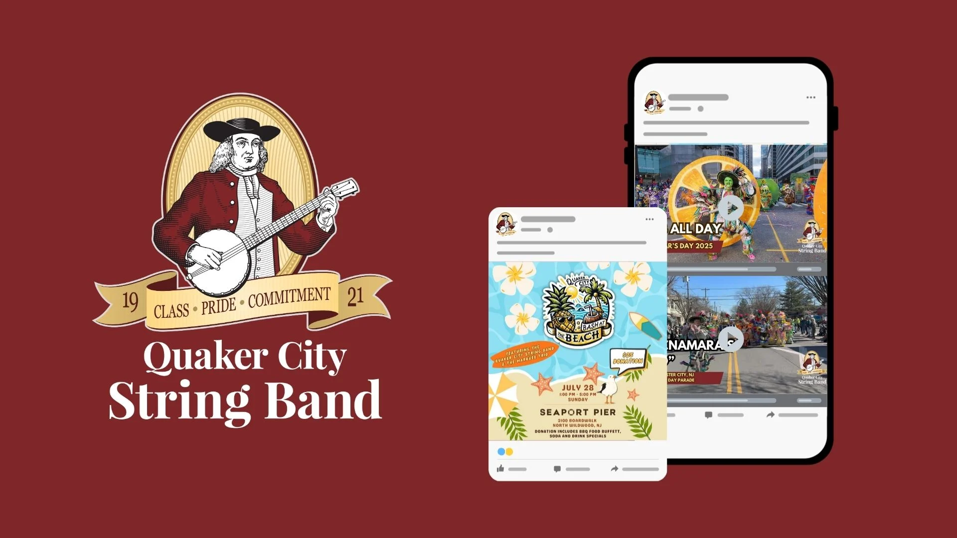 Quaker City String Band social media managed by Unparalleled Developers